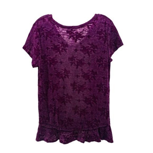 Style & Co Purple Short-Sleeve Top - Picture 3 of 5